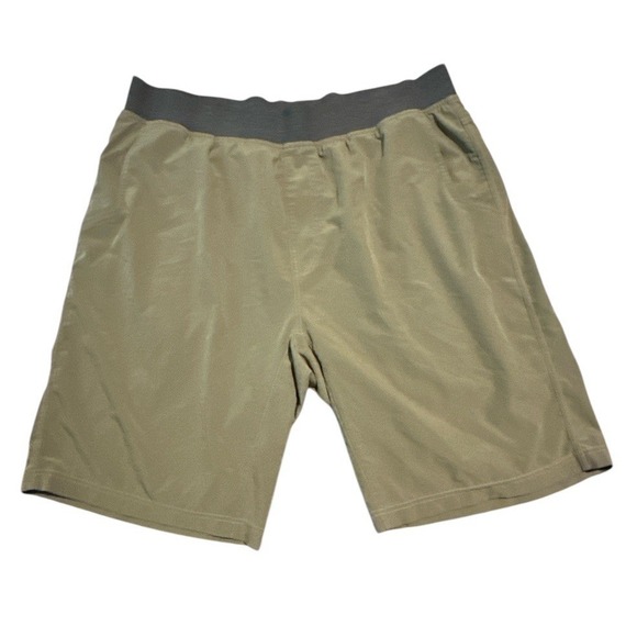Prana Shorts Mens XL Mojo Breathe Green Unlined Active Elastic Waist 10" Inseam - Picture 1 of 10